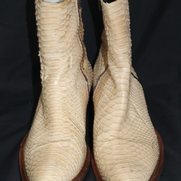 Buttero Beige Python Skin & Leather Boots size 42 - Picture 6 of 9